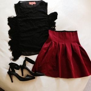 Black fringe top/blouse