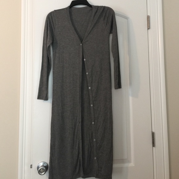 Floor length grey sweater