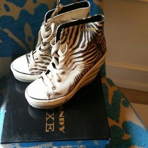 Zebra Wedge Tennis Shoes