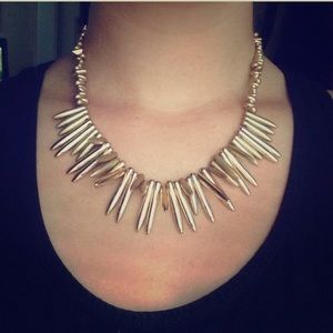 Gold Spike Statement Necklace