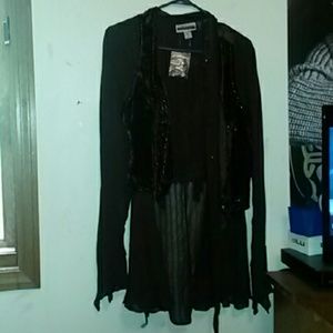 Vintage brown sheer shirt with matching vest