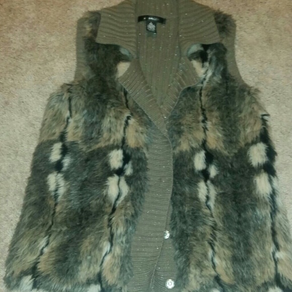 Brown fur vest