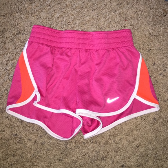 Pink and orange running shorts