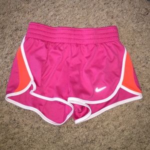 Pink and orange running shorts