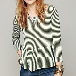 Free People In A Line Peplum Tee