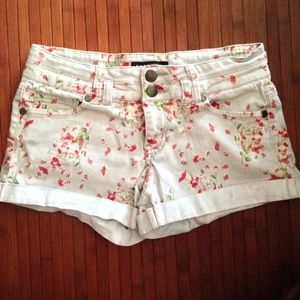 Forever 21 floral jean shorts