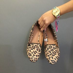 Leopard print loafer flats make an offer