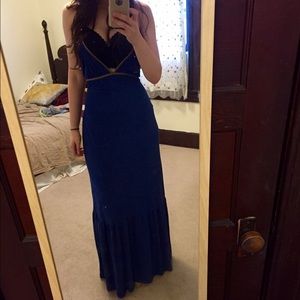 Roberta Oaks Maxi Dress- royal/navy blue