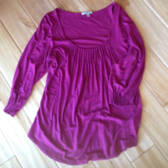 Anthropologie Bordeaux Shiraz/ Plum 3/4 sleeve S