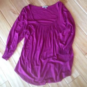 Anthropologie Bordeaux Shiraz/ Plum 3/4 sleeve S