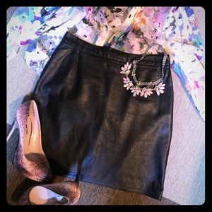 Leather pencil skirt