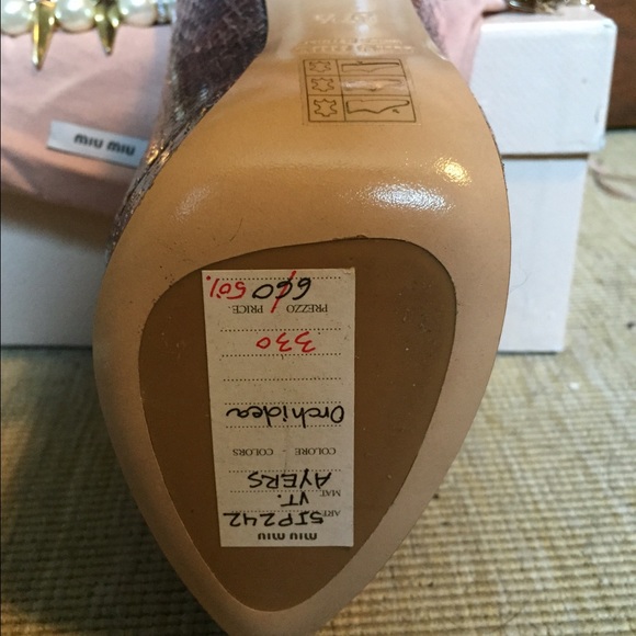 MIU MIU pink snake pumps - Picture 4 of 4