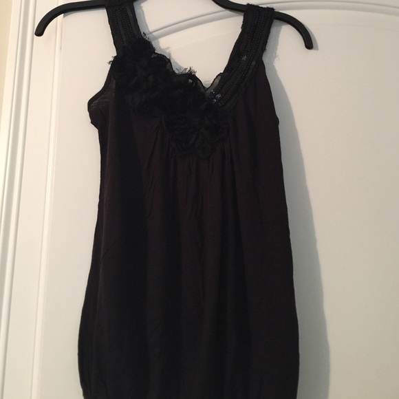 Black embellished top