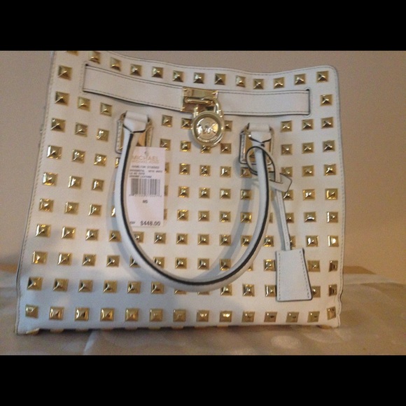 Michael kors studded large Hamilton optic white
