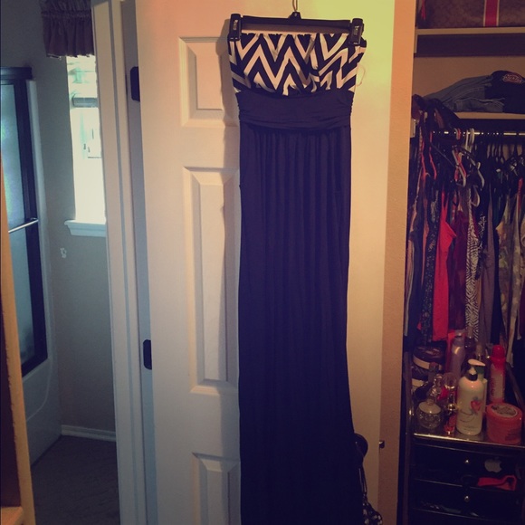 Navy Chevron Dress