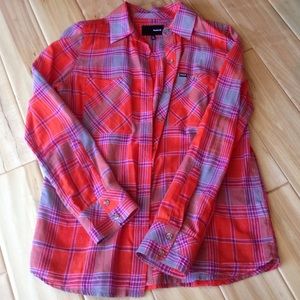 NWOT Hurley Plaid cotton lightweight Vivid colors!