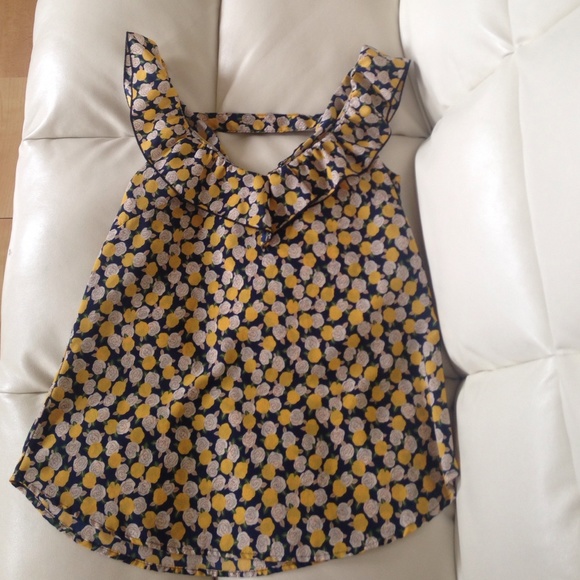 Blue and Yellow Flower Top
