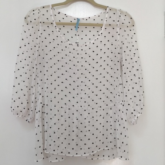 Sheer White & Black Top