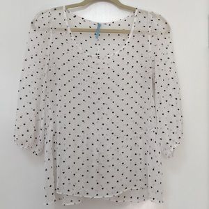 Sheer White & Black Top