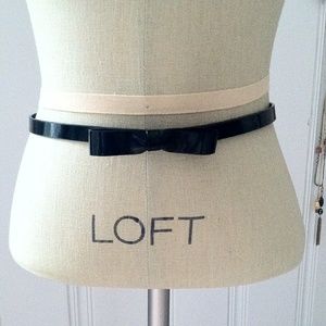 Patent Faux Leather Bow Belt