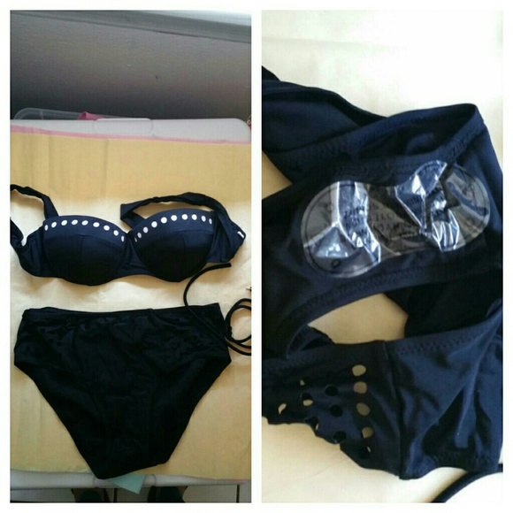 High Waist 2pcs Swimsuit - Picture 3 of 4