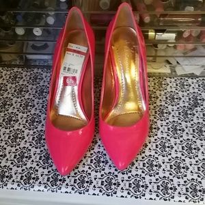 BCBG neon pink heels