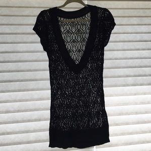Black Lacey Coverup/Tunic Top