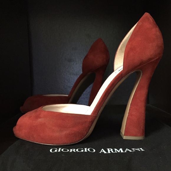Giorgio Armani Suede D'Orsay Pumps