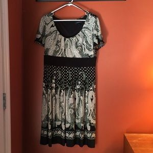 Black and white print dress