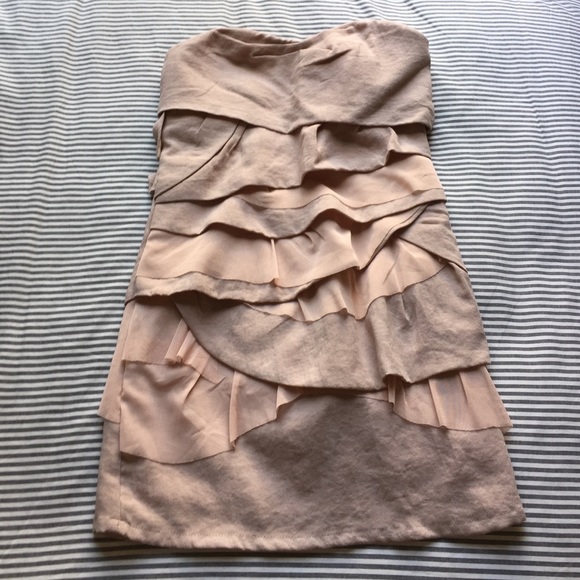 ‼️PRICE REDUCED‼️ Blush pink tulle and linen dress