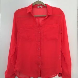 Blood Orange Sheer Blouse