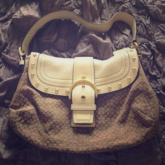 Coach gold studded Hobo Handbag