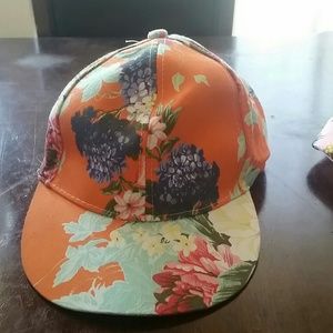 Orange floral hat