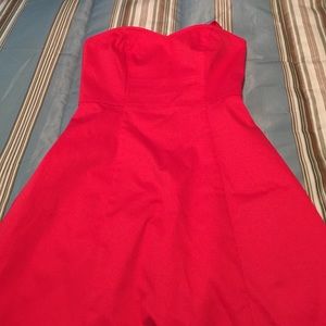 Red halter dress