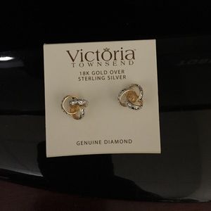 18k gold and sterling silver earrings