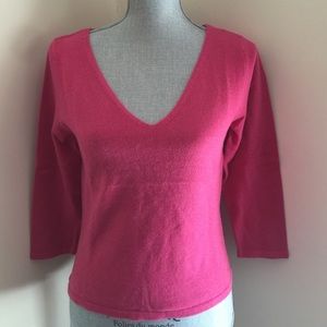 Ann Taylor pink 2ply 100% cashmere sweater
