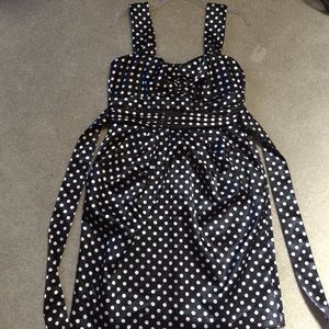 Black and Cream Poka Dot Dress