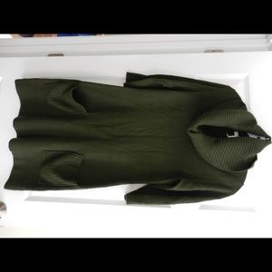 Green cowl sweater dress