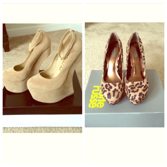 Leopard and Taupe Heel-less pumps