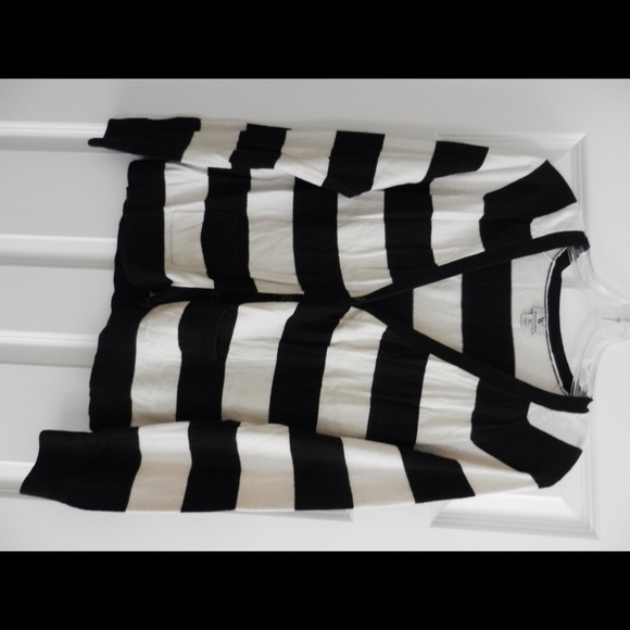 Black and white cardigan sweater