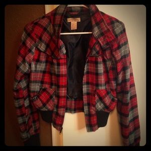 Paris blues red plaid jacket.