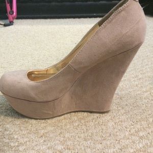 Tan wedge heels