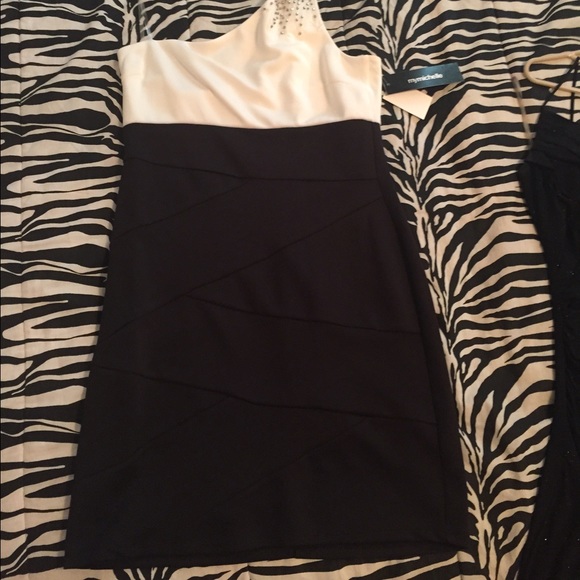 White and black cute cocktail dress