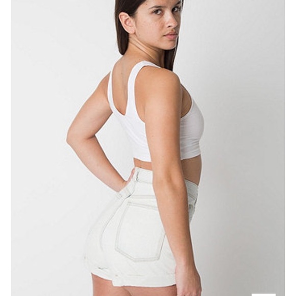 American Apparel High-Waist Jean Cuff Short