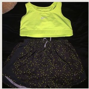 Nike Sports bra and Track Shorts
