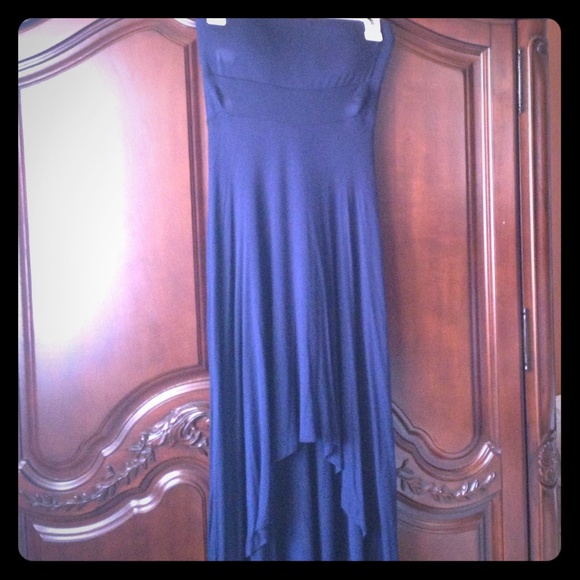 Navy blue high low dress