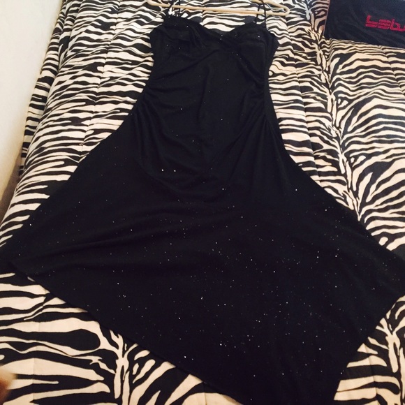 Black formal dress with silver sparkles all over