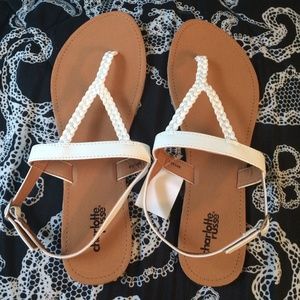 White Charlotte Russe flat sandals