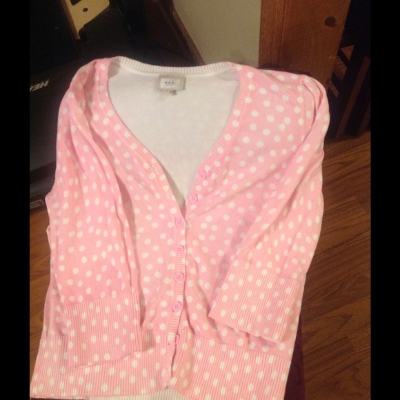 Cardigan pink polka dot -great condition