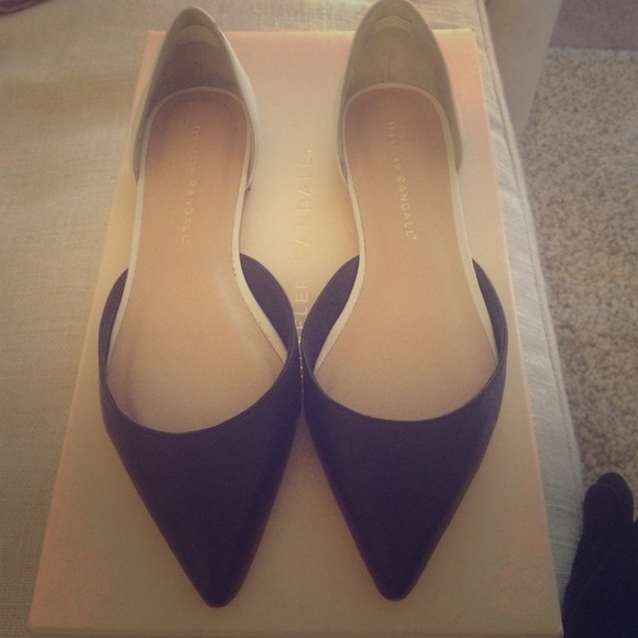 Loeffler Randall Emma Flats size 5 blk/white